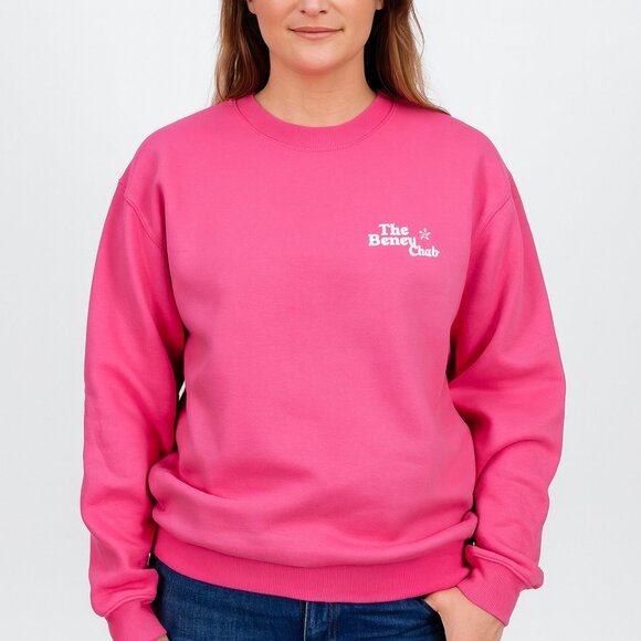 The Beach Club Pink Fleece Sweatshirt Size Large - Picture 1 of 5